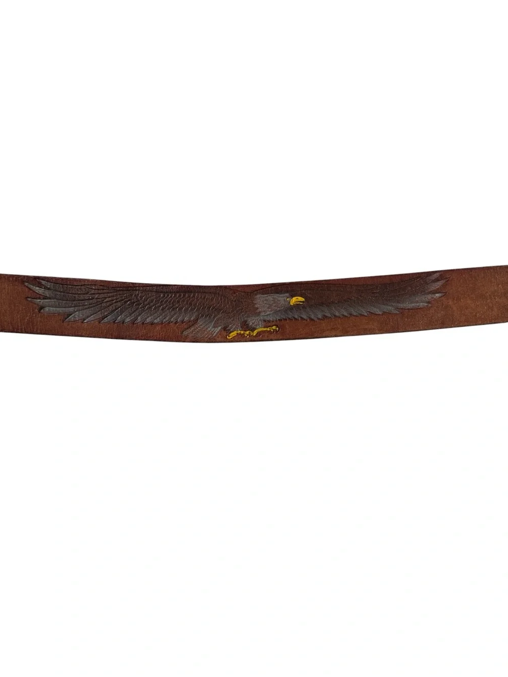 Vintage Genuine Leather Eagle Western Belt Brown Size 34/35 USA